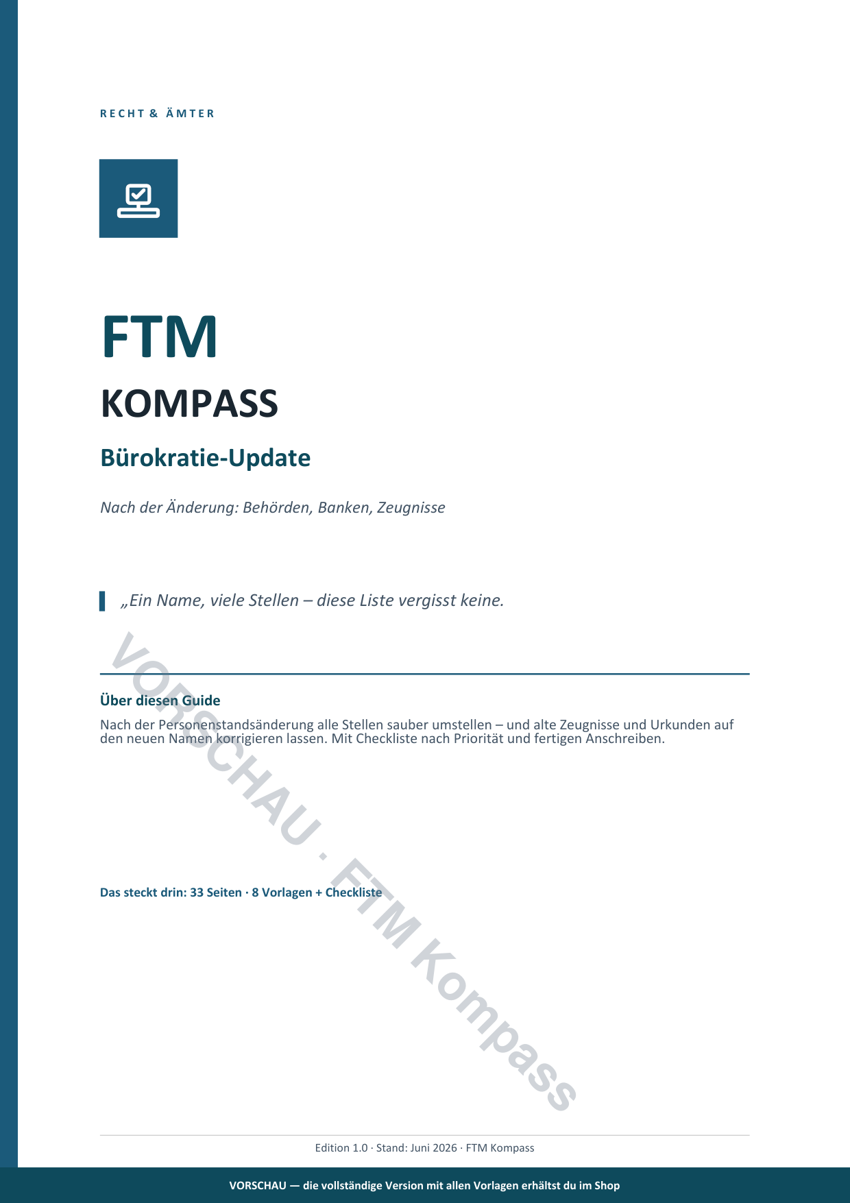 Vorschau 1 aus Bürokratie-Update-Paket: Namensänderung umsetzen + Zeugnisse korrigieren