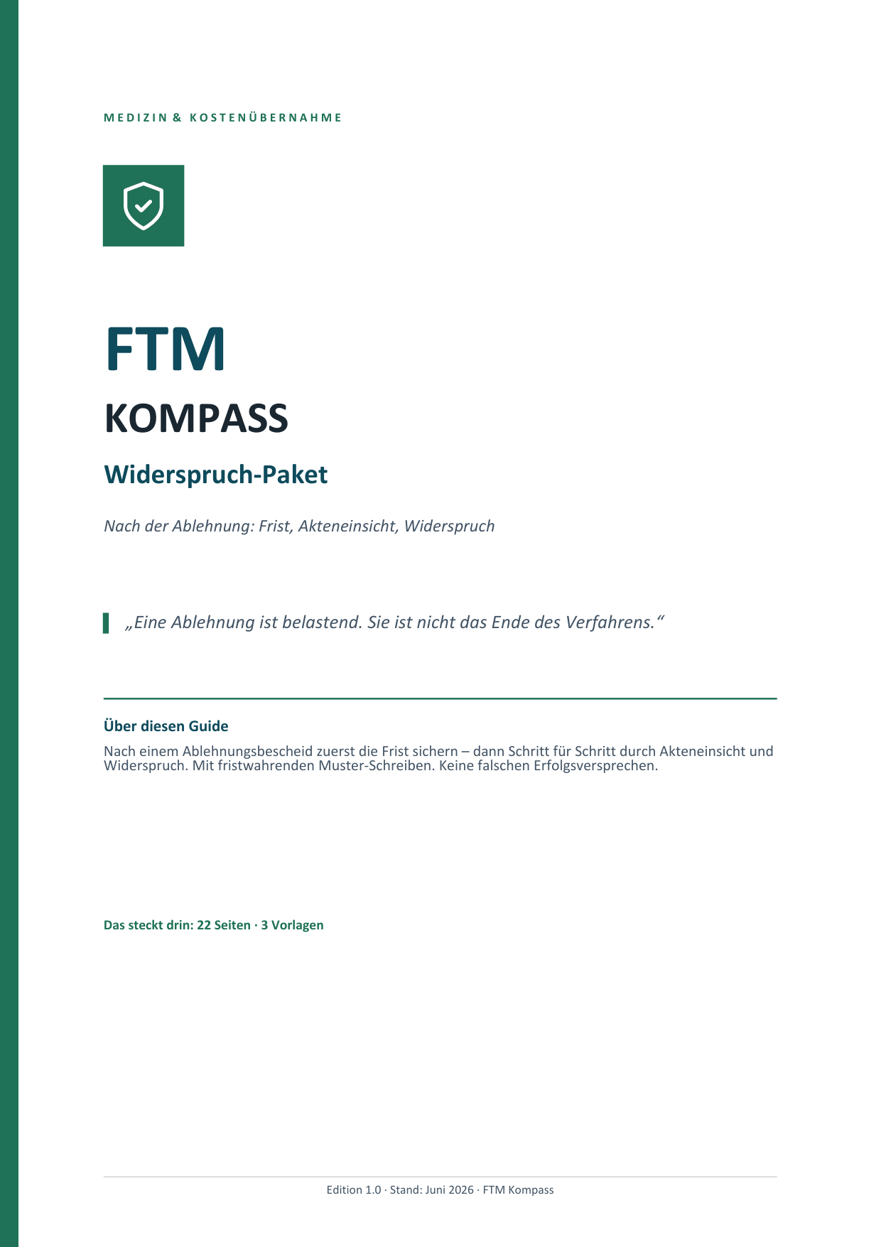 Vorschau 1 aus Widerspruch Erste-Hilfe-Paket: Bei Ablehnung der Krankenkasse